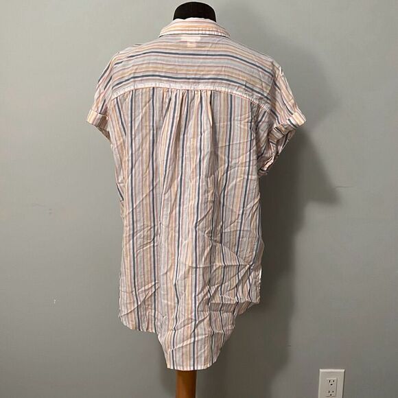 A.na. A New Approach - Women's Cream & Orange Striped Button Down Shirt - Size X - Picture 4 of 8